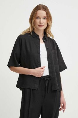 Tommy Hilfiger naisten pellavapaita, LINEN SS SHIRT Musta