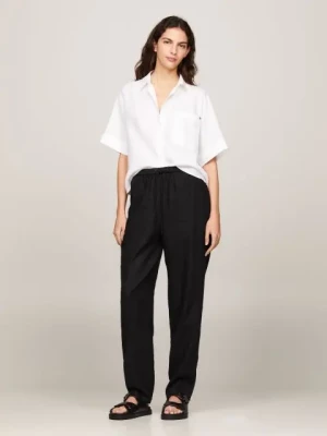 Tommy Hilfiger naisten pellavapaita, LINEN SS SHIRT Valkoinen