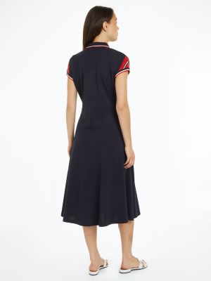 Tommy Hilfiger Naisten Poolomekko, F&F STP SLV KNEE POLO DRESS Tummansininen