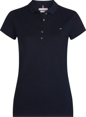 Tommy Hilfiger Naisten T-Paita, Heritage Short Sleeve Slim Polo (2nd hand) Tummansininen