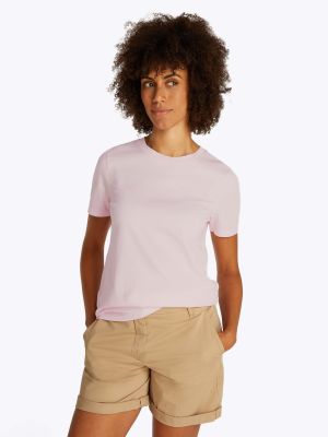 Tommy Hilfiger naisten t-paita, K-REG SCRIPT C-NK TEE SS Vaaleanpunainen
