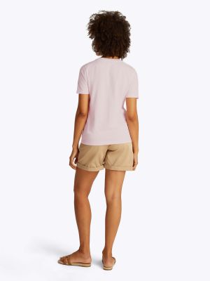Tommy Hilfiger naisten t-paita, K-REG SCRIPT C-NK TEE SS Vaaleanpunainen