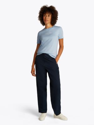 Tommy Hilfiger naisten t-paita, K-REG SCRIPT C-NK TEE SS Vaaleansininen