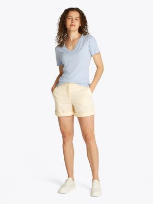 Tommy Hilfiger naisten t-paita, SLIM CODY V-NK SS, C1O Vaaleansininen