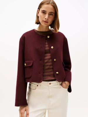 Tommy Hilfiger naisten takki, DF WOOL BLEND REG LADY JACKET Viininpunainen