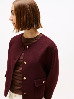 Tommy Hilfiger naisten takki, DF WOOL BLEND REG LADY JACKET Viininpunainen
