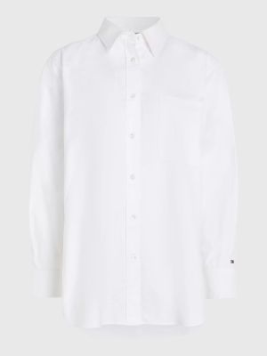 Tommy Hilfiger paitapusero, OXFORD OVERSIZED SHIRT LS Valkoinen