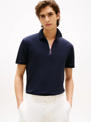 Tommy Hilfiger Regular Signature Zip Placket Polo Shirt Tummansininen