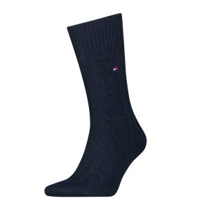 Tommy Hilfiger Sukat, SOCK CABLE WOOL Tummansininen