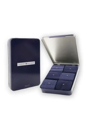 Tommy hilfiger sukat, TH MEN SOCK 6P TIN GIFT BOX BIRDEYE Tummansininen