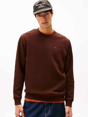 Tommy Jeans Miesten Collegepaita, SLIM JASPE TEE Kaakaonruskea