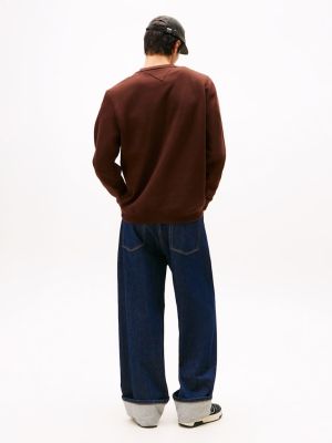 Tommy Jeans Miesten Collegepaita, SLIM JASPE TEE Kaakaonruskea