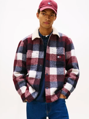 Tommy Jeans miesten flanellipaita, TJM CHECK TEDDY CLLR OVERSHIRT Sininen Ruutu