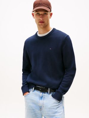 Tommy Jeans miesten neulepsuero, TJM SLIM ESS SWEATER EXT Tummansininen