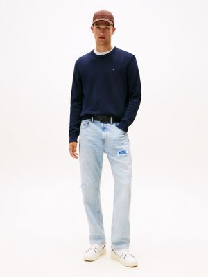 Tommy Jeans miesten neulepsuero, TJM SLIM ESS SWEATER EXT Tummansininen