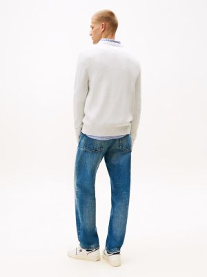 Tommy Jeans miesten neulepsuero, TJM SLIM ESS SWEATER EXT Vaaleanharmaa