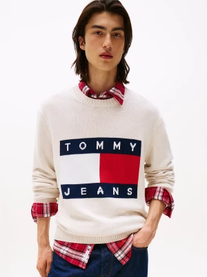 Tommy Jeans miesten neulepusero, TJM REG MELANGE FLAG SWEATER Beige