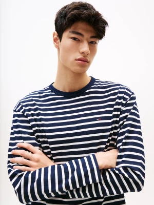 Tommy Jeans miesten pitkähihainen paita, TJM REG SFLAG BRETON STRIPE LS Raidallinen Sininen