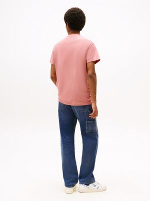 Tommy Jeans miesten t-paita, TJM SLIM LINEAR CHEAST TEE Vaaleanpunainen