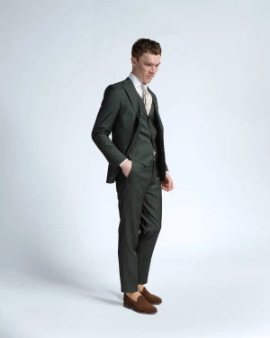 Turo Tailor miesten puvunhousut, DENVER SLIM Vihreä