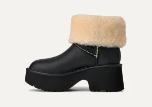 UGG naisten saappaat, W NEW HEIGHTS CUFF LTHR Musta