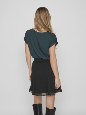 Vila lyhythihainen toppi, VIELLETTE S/S SATIN TOP Ponderosa Pine
