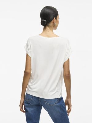 Vila lyhythihainen toppi, VIELLETTE S/S SATIN TOP Snow White