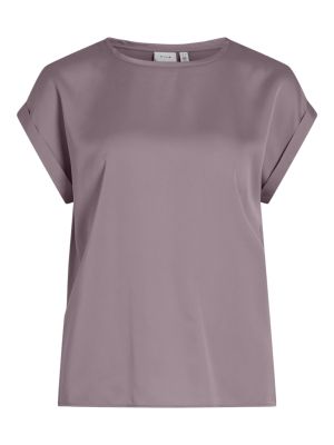 Vila lyhythihainen toppi, VIELLETTE S/S SATIN TOP Toadstool