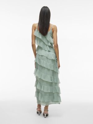 Vila naisten mekko, VILUNA STRAP DRESS Green Milieu