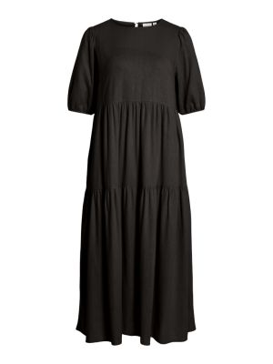 Vila naisten mekko, VISUMMER LIN 2/4 MIDI DRESS Black