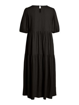 Vila naisten mekko, VISUMMER LIN 2/4 MIDI DRESS Black