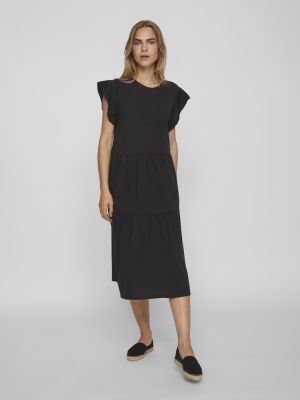 Vila naisten mekko, VISUMMER S/S MIDI DRESS  Black