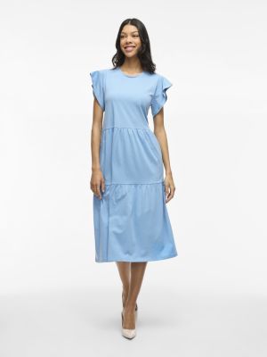 Vila naisten mekko, VISUMMER S/S MIDI DRESS  Blissful Blue