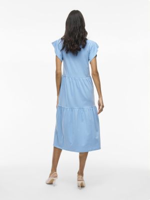 Vila naisten mekko, VISUMMER S/S MIDI DRESS  Blissful Blue