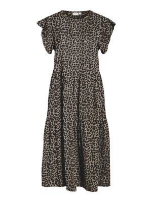 Vila naisten mekko, VISYBIL SUMMER AOP S/S MIDI DRESS Brazzilian Sand