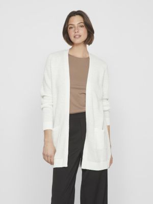 Vila naisten neuletakki, VIDALO L/S KNIT CARDIGAN- White Alyssum