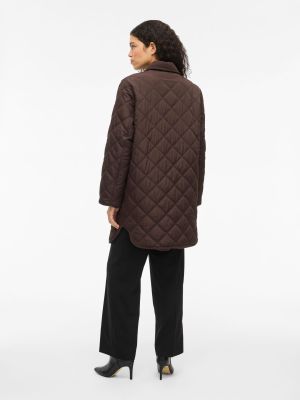 Vila naisten tikkitakki, VIQUILA L/S CORDUROY QUILT LONG JACKET Coffee Bean