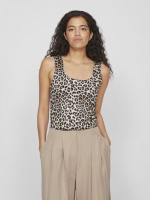 Vila naisten toppi, VIKENZA AOP U-NECK S/L TANK TOP REV Leo