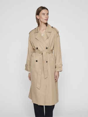 Vila naisten trenssi, VIADDISON L/S LONG TRENCHCOAT Savannah Tan