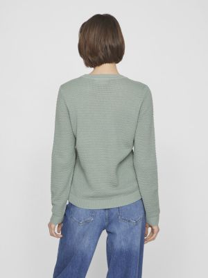 Vila neule, VIDALO O-NECK L/S KNIT TOP Chinois Green