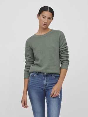 Vila neule, VIDALO O-NECK L/S KNIT TOP Laurel Wreath