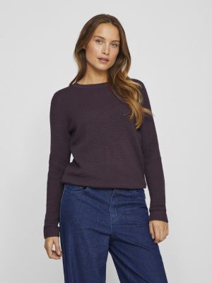Vila neule, VIDALO O-NECK L/S KNIT TOP Plum Perfect