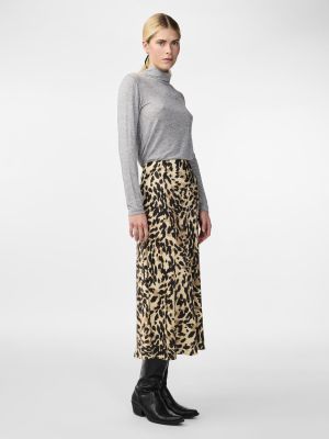 Y.A.S hame, YASPELLA HW MIDI SKIRT Beige Kuosi