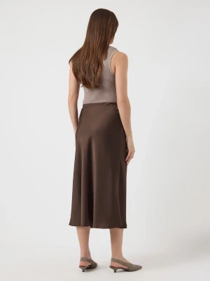 Y.A.S hame, YASPELLA HW MIDI SKIRT Chocolate Brown