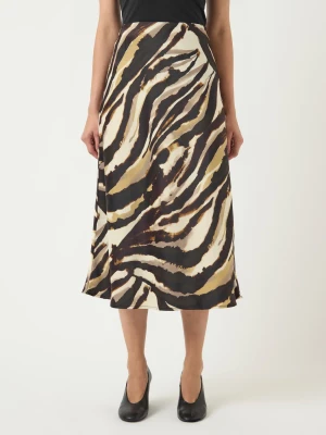 Y.A.S hame, YASPELLA HW MIDI SKIRT Sandshell Zebra Print