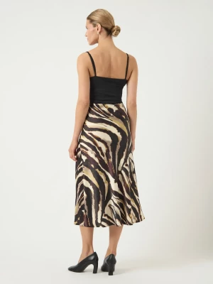 Y.A.S hame, YASPELLA HW MIDI SKIRT Sandshell Zebra Print