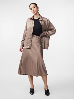 Y.A.S hame, YASPELLA HW MIDI SKIRT Vaalea Beige