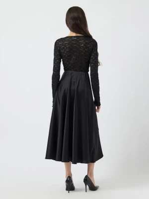 Y.A.S naisten hame, YASPELLA HW VOLUME ANKLE SKIRT Musta