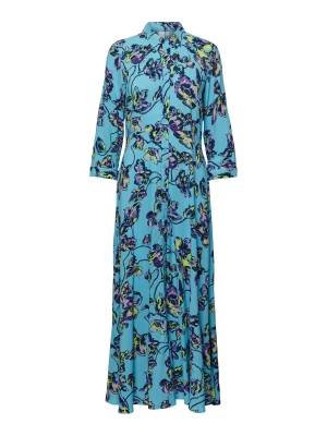 Y.A.S Naisten Maksimekko YASSAVANNA LONG SHIRT DRESS Kuosivaaleansininen