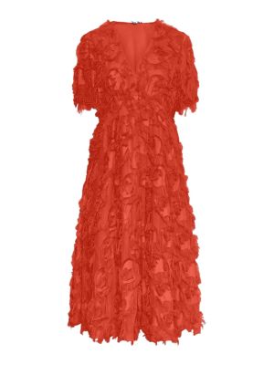 Y.A.S Naisten Mekko, K-YASPAZYLLA 2/4 MIDI DRESS Punainen